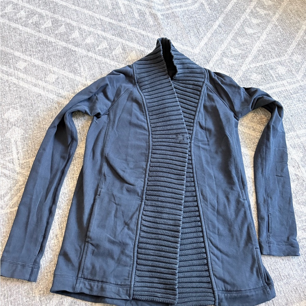 lululemon athletica Navy inkwell bliss break wrap cardigan 2013 style